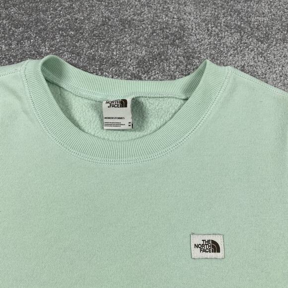 North Face Sweatshirt Womens Medium Fleece Pullover Outdoors Hiking Light Green - Picture 2 of 16
